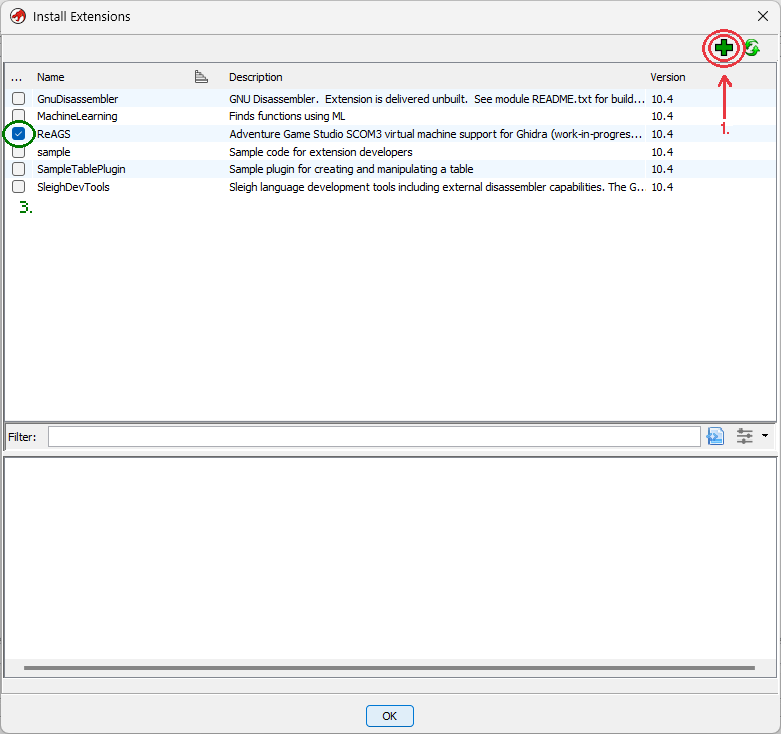 ReAGS appears in the list with its checkbox enabled