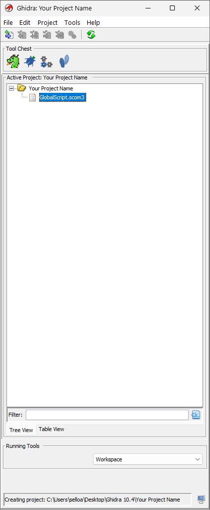 Your imported .scom3 file in the Active Project window
